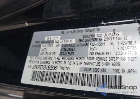 2022 Mazda Cx-5 2.5 S Premium Plus из США, поврежденный, VIN JM3KFBEM3N0535062